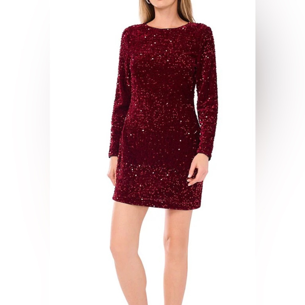 Olivia Mathew Elegant Burgundy Lace Dress small